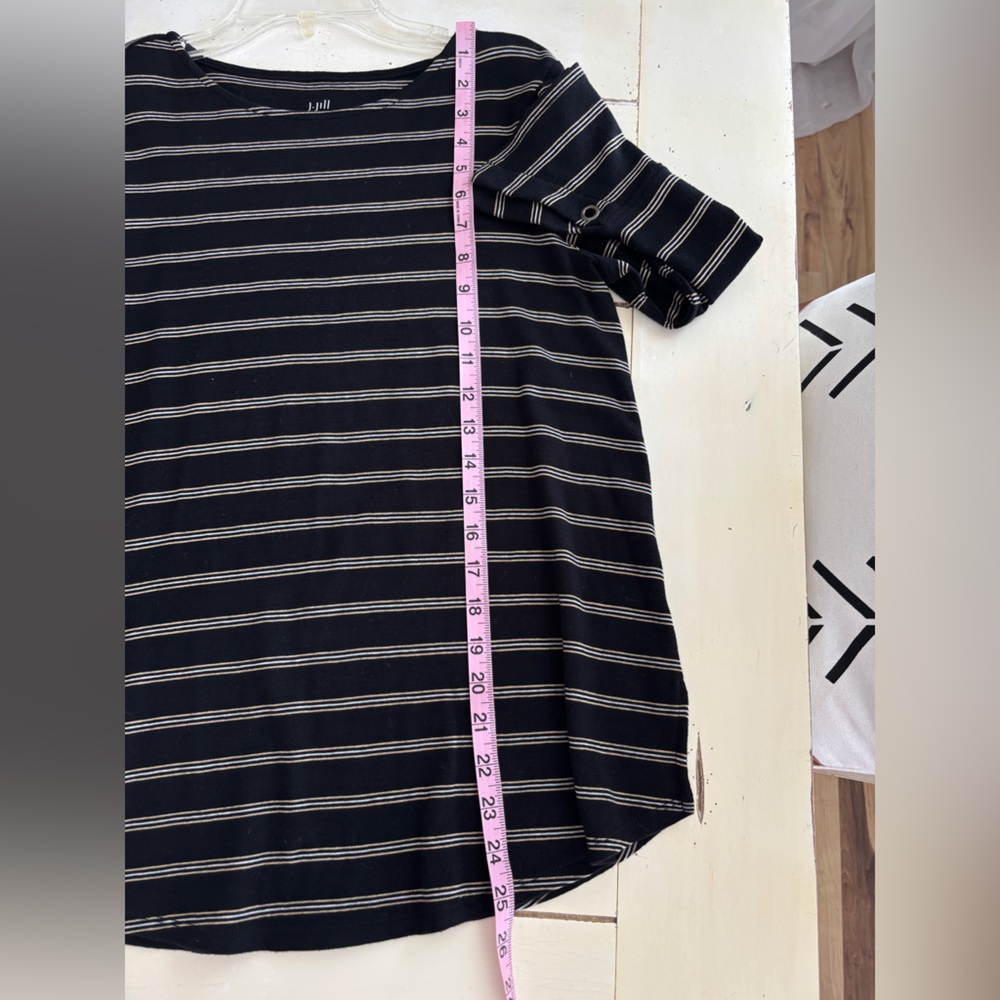 J. Jill Striped Top Women’s Small Black & White Pima Cotton - Picture 5 of 7